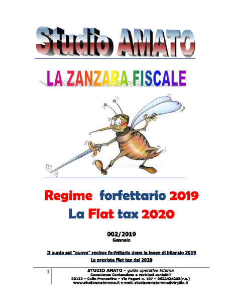 2019 Gennaio Zanzara Regime forfettario
