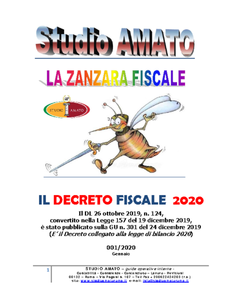 2020 Gennaio Zanzara 01 Il decreto fiscale 2020